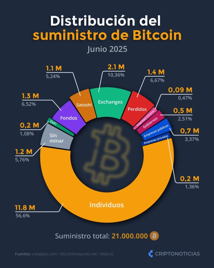 Bitcoin supply distribution in 2025