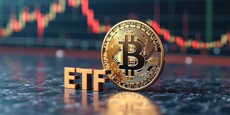 moneda de bitcoin con un gráfico de precio en el fondo.