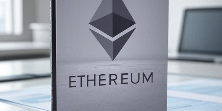 Un libro de Ethereum apoyado sobre una mesa.