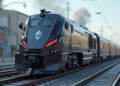 Un tren con el logo de Ethereum.