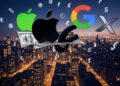 Imágenes flotando de los gigantes tecnológicos Google Apple X