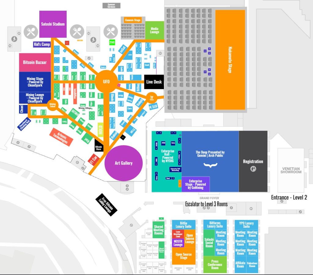 Mapa de la conferencia Bitcoin 2025