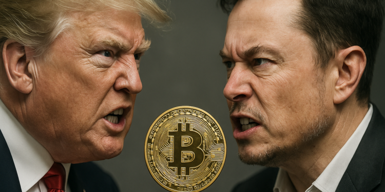 El precio de bitcoin se ve afectado por las declaraciones de Donald Trump y Elon Musk.