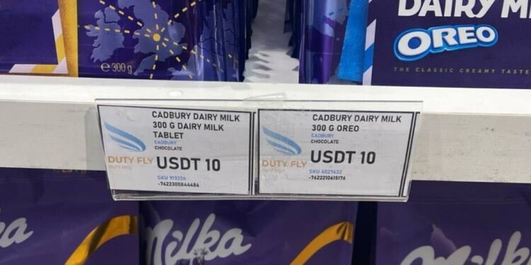 Productos marcados en USDT en Bolivia.
