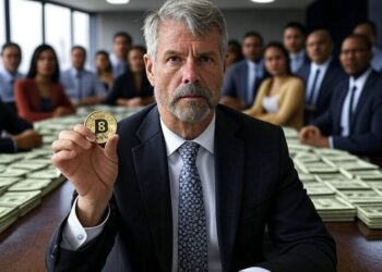 Michael Saylor, CEO de Strategy, desplegó distintos mecanismos para obtener fondos sin la necesidad de depender de ingresos operativos. Fuente: Imagen generada por CriptoNoticias en Grok.