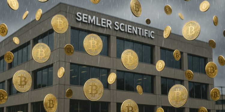 Lluvia de bitcoin sobre el edificio corporativo de Semler Scientific.