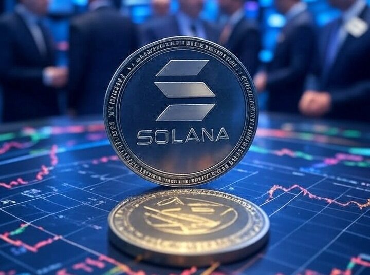 moneda de solana con un fondo bursátil.