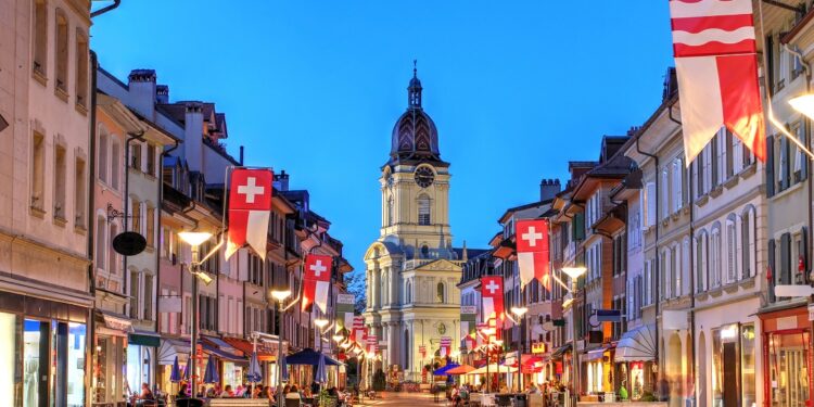 Paisaje urbano de Suiza.