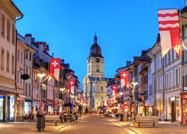Paisaje urbano de Suiza.