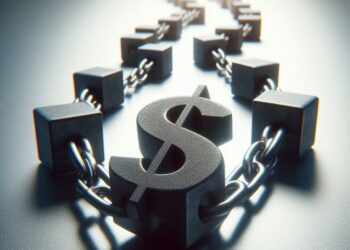 Cadenas con un dólar.