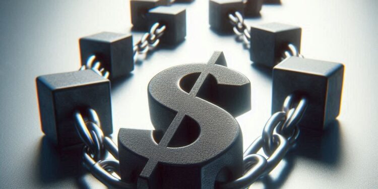 Cadenas con un dólar.