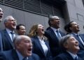 Inversionistas eufóricos en Wall Street.