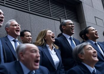 Inversionistas eufóricos en Wall Street.
