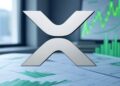 XRP con una gráfica en verde detrás.