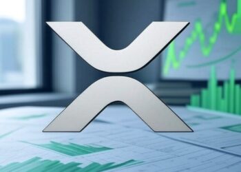 XRP con una gráfica en verde detrás.