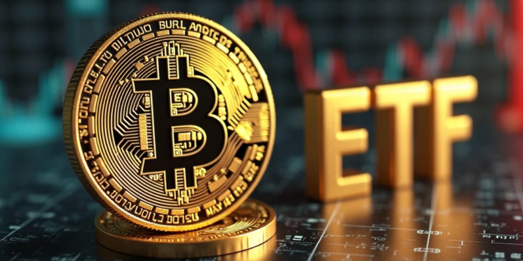 Moneda de bitcoin con un gráfico de precios de fondo.