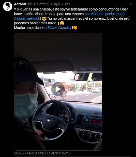 Acreonte, bitcoiner de El Salvador.