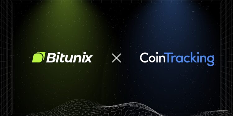 Logos Bitunix y Cointracking en fondo negro