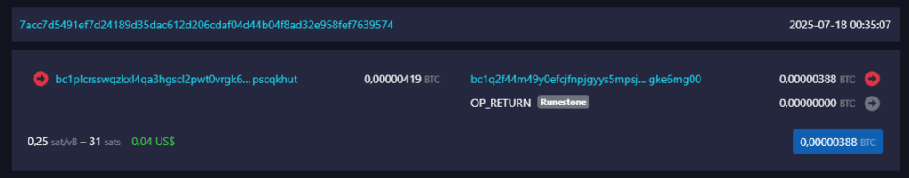 Mineros incluyen operaciones sin costo en sus bloques. Fuente: mempool.space.