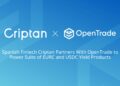 Logo de Criptan y OpenTrade en fondo azul.