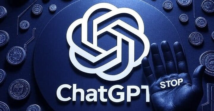 El logo de GPT rodeado de tokens.