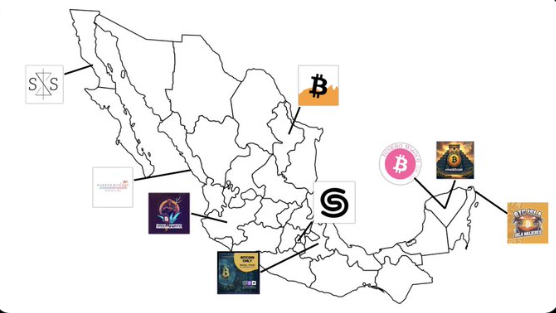 Mapa de las comunidades de bitcoin en México