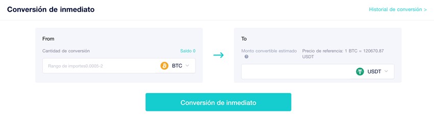 Sistema de auto conversión de ViaBTC.