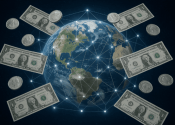 el planeta Tierra envuelto en un sistema financiero.