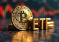 moneda de bitcoin y gráfico de precios de fondo.