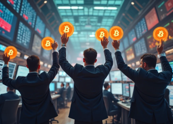 inversionistas sosteniendo bitcoin en las manos.