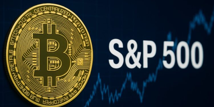 Bitcoin al lado del S&P 500.