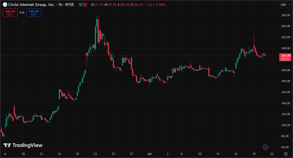 Gráfico precio acciones Circle.