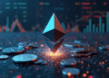 Ethereum con un fondo de gráficos.