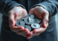 monedas de Ethereum en las manos de una persona.