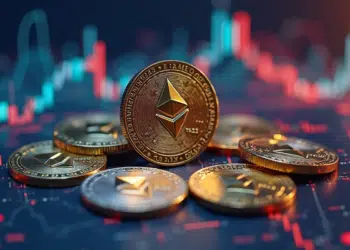 Monedas doradas de Ethereum.