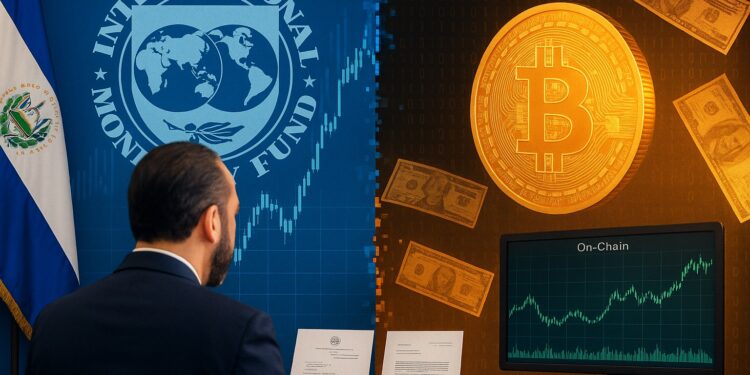 Bukele viendo dos discursos de cara al FMI y Bitcoin.