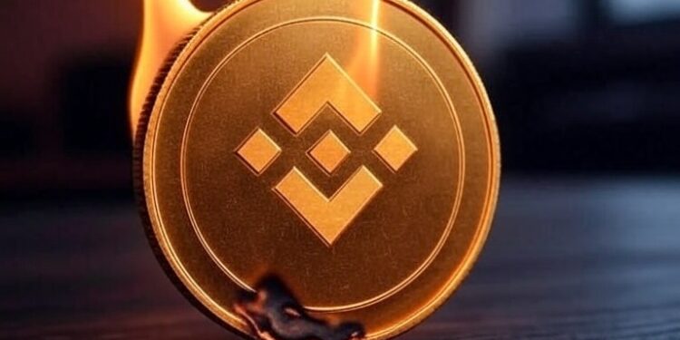 moneda de bnb envuelta en fuego.