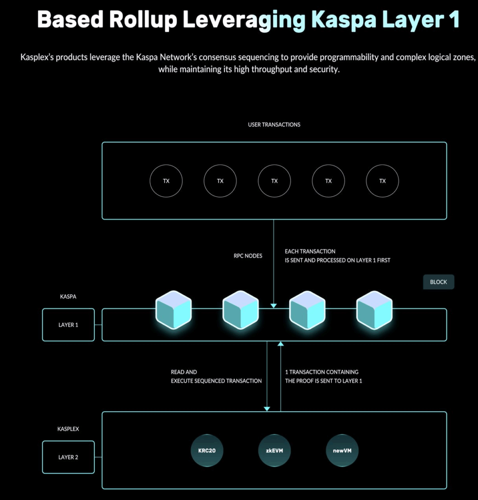 GRAPH OF HOW THE ROLLUP WORKS ON THE MAIN KASPA NETWORK.