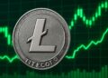 Litecoin con gráficas en verde.