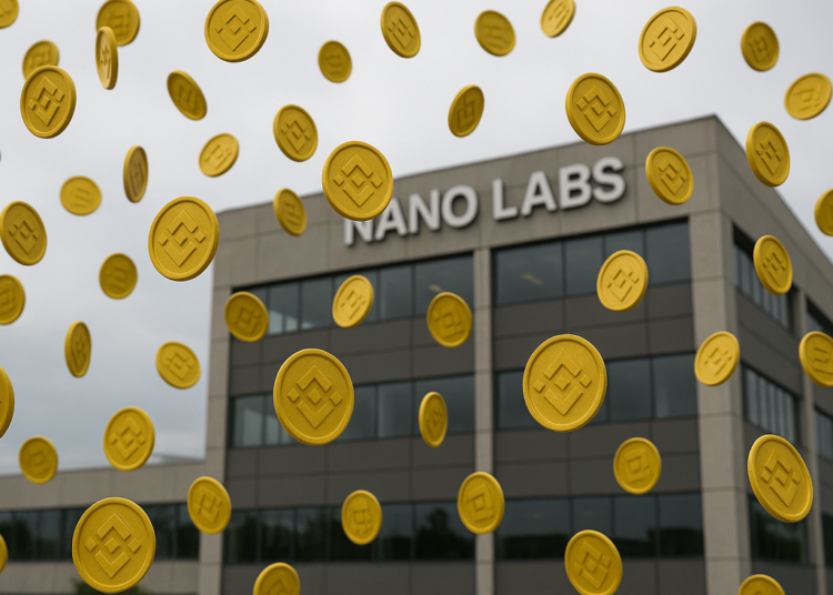 Una lluvia de BNB sobre el edificio corporativo de Nano Labs.