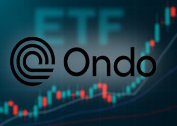 Ondo con gráficas en verde y la palabra ETF.