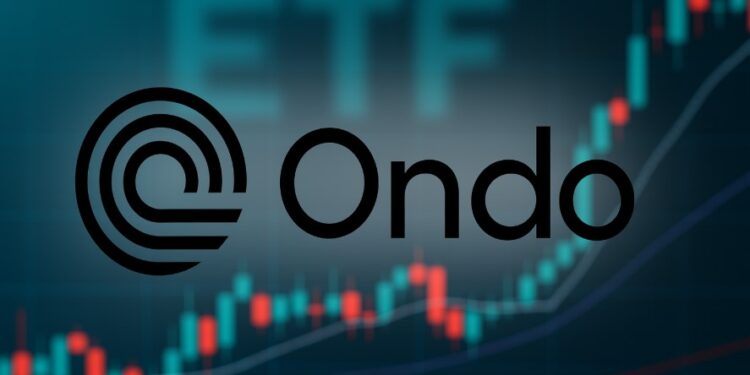 Ondo con gráficas en verde y la palabra ETF.