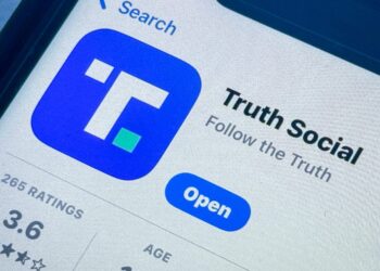 App de Truth Social en un smartphone.