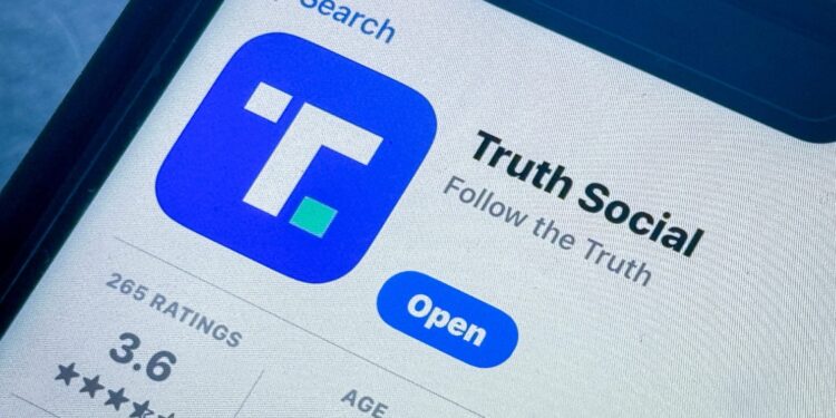 App de Truth Social en un smartphone.