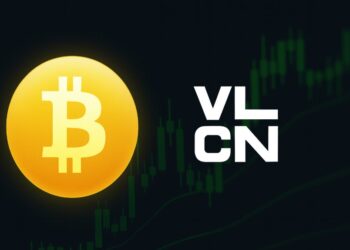 Volcon con bitcoin y gráficas en verde.