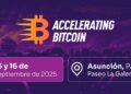 Banner del evento Accelerating Bitcoin 2025 que se realizará en Paraguay.