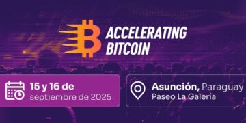 Banner del evento Accelerating Bitcoin 2025 que se realizará en Paraguay.