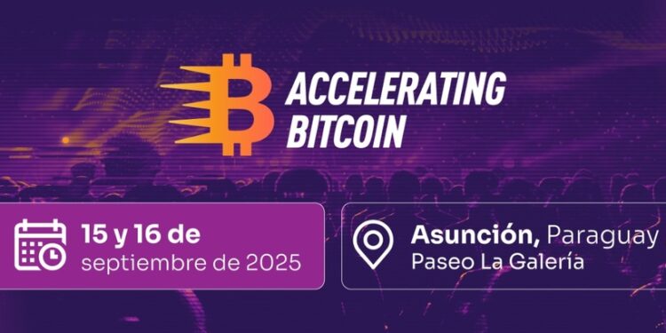 Banner del evento Accelerating Bitcoin 2025 que se realizará en Paraguay.