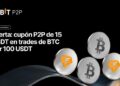Bitcoins y Ethereums plateados sobre rampa ondulante en fondo negro y logo de Bybit.