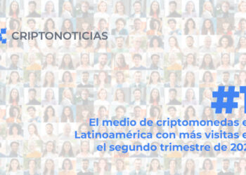 logo de criptonoticias sobre fotografías de personas en el fondo junto al mensaje número 1, el medio de criptomonedas en latinoamerica con más visitas en el segundo trimestre de 2025